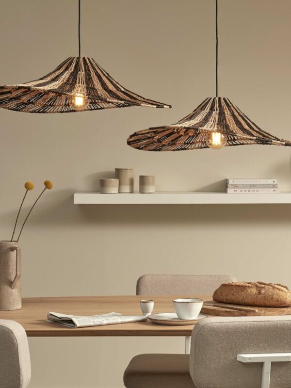 Hoedvormige hanglamp naturel/zwart riet GOOD&MOJO Cuzco - Image 3