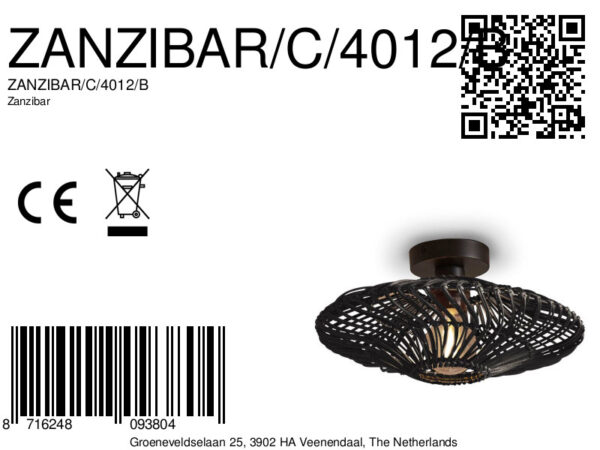 Zwart metaal plafonnière bohemian rotan GOOD&MOJO Zanzibar - Image 9