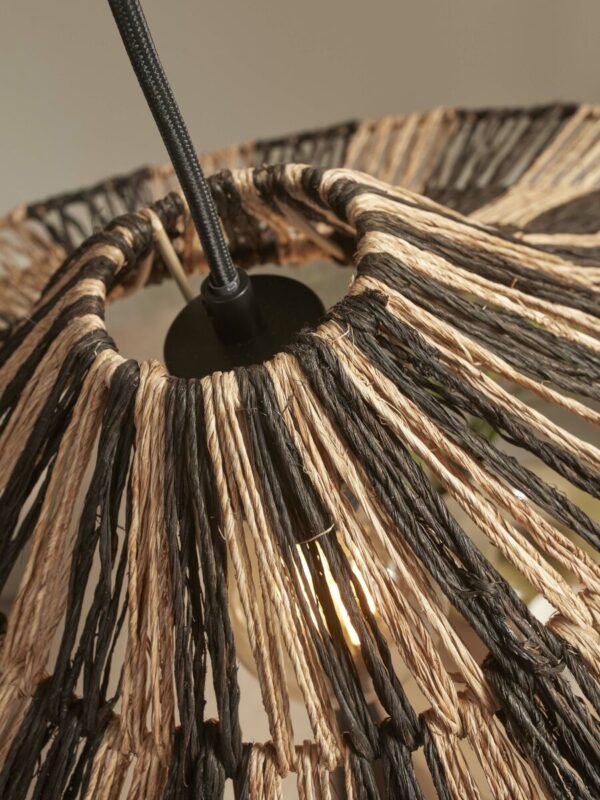 Hoedvormige hanglamp naturel/zwart riet GOOD&MOJO Cuzco - Image 7