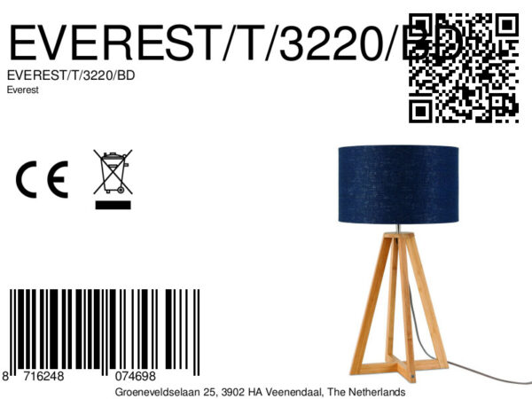Blauwe tafellamp 3-hoek GOOD&MOJO Everest - Image 6