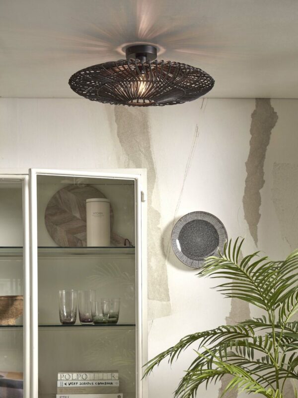Zwart rotan metaal plafonnière bohemian GOOD&MOJO Zanzibar - Image 2