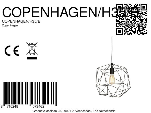 Zwarte hanglamp lijnenspel It's About RoMi Copenhagen - Image 7