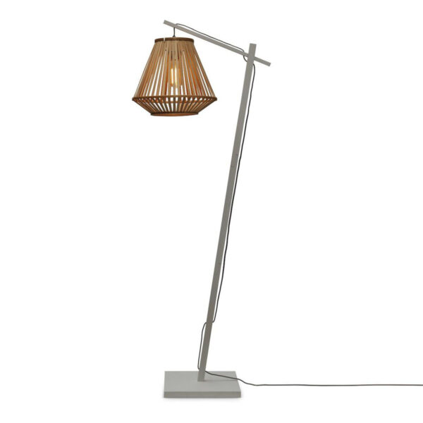 Naturel/witte bamboe lantaarn vloerlamp GOOD&MOJO Merapi