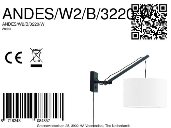 Witte wandlamp enkelgewricht GOOD&MOJO Andes - Image 6
