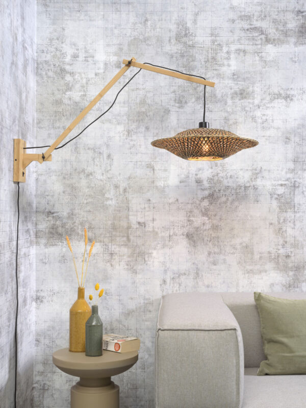 Wandlamp knikarm bamboe naturel GOOD&MOJO Bali - Image 2