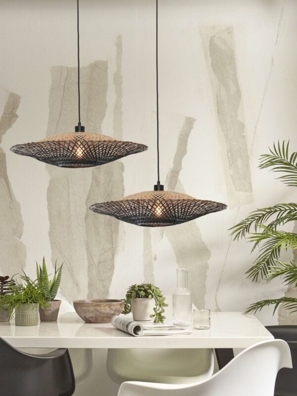 Bamboe hanglamp naturel/zwart schotelvorm M GOOD&MOJO Kalimantan - Image 5