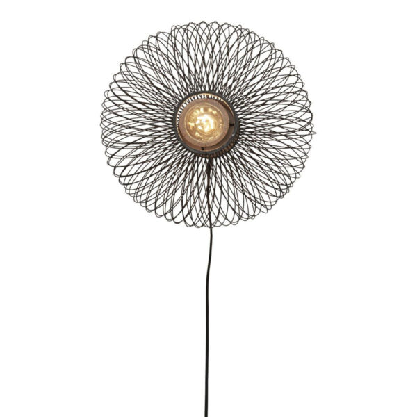 Zwarte wandlamp bamboe metaal bohemian GOOD&MOJO Cango
