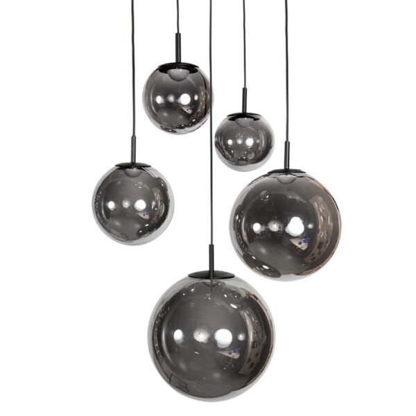 Zwarte design hanglamp 5-lichts LED rookglas Steinhauer Bollique - Image 10