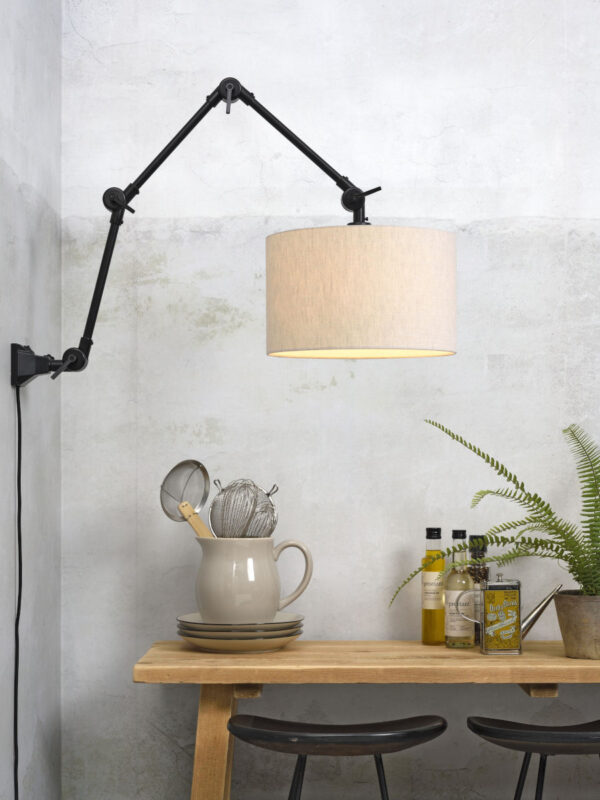 Grijze linnen retro wandlamp It's About RoMi Amsterdam - Image 2
