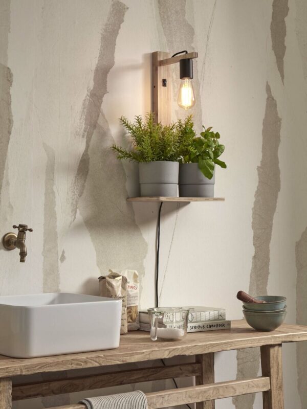 Landelijke wandlamp naturel bamboe GOOD&MOJO Flores - Image 5