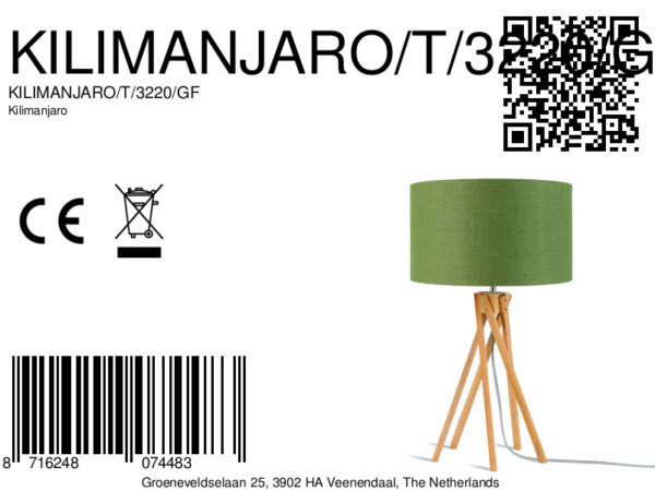 Groen linnen bamboe bohemian tafellamp GOOD&MOJO Kilimanjaro - Image 5