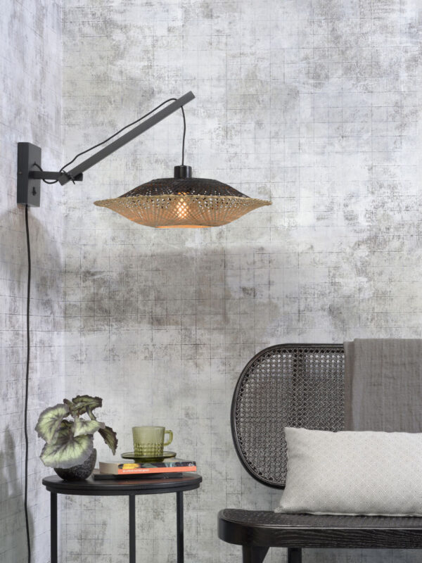 Wandlamp bohemian schotelvorm naturel zwart GOOD&MOJO Kalimantan - Image 2