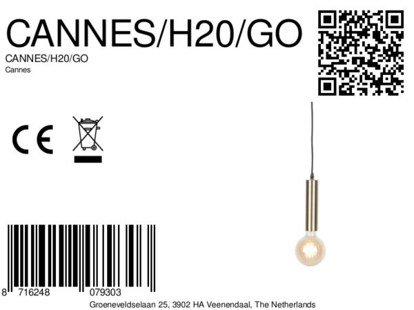 Goudkleurige open hanglamp groot It's About RoMi Cannes - Image 6
