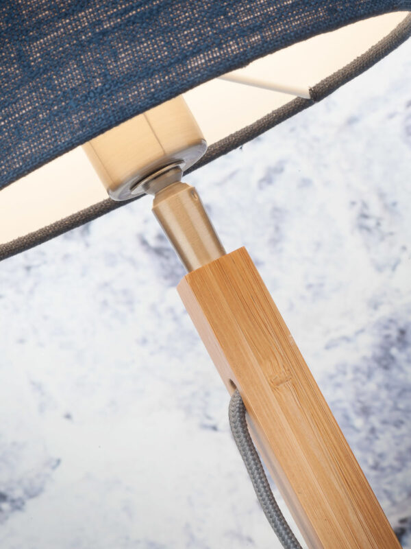 Ronde blauwe linnen Scandinavische tafellamp GOOD&MOJO Fuji - Image 4