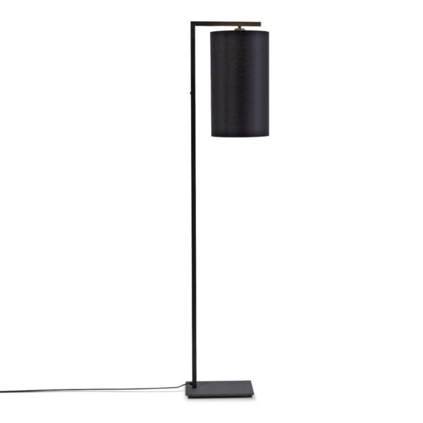 Zwarte vloerlamp cilinderkap metaal/katoen It's About RoMi Boston