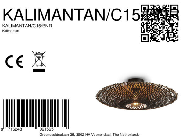 Naturel/zwarte plafondlamp bamboe ringvorm M GOOD&MOJO Kalimantan - Image 10