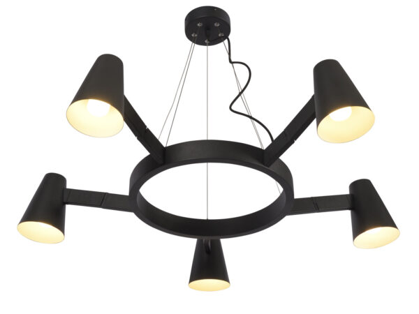 Ronde 5-lichts hanglamp zwart It's About RoMi Biarritz - Image 8