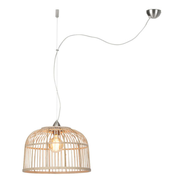 1-lichts bamboe hanglamp naturel/nikkel GOOD&MOJO Borneo