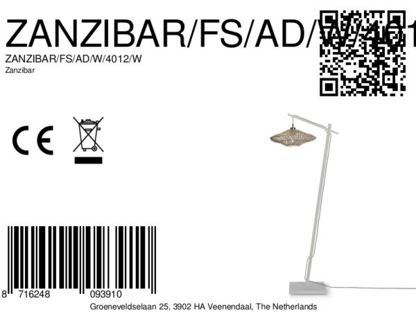 Bamboe-rotan Boheemse witte vloerlamp GOOD&MOJO Zanzibar - Image 12