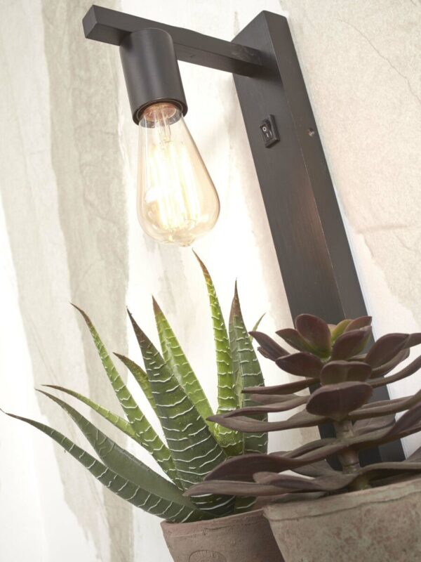 Moderne bamboe wandlamp zwart GOOD&MOJO Flores - Image 6