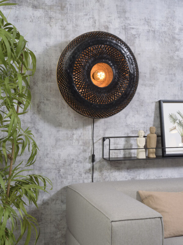 Zwarte bohemian wandlamp rond GOOD&MOJO Palawan - Image 2