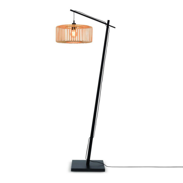 Zwarte-naturel bamboe bohemian vloerlamp GOOD&MOJO Bromo