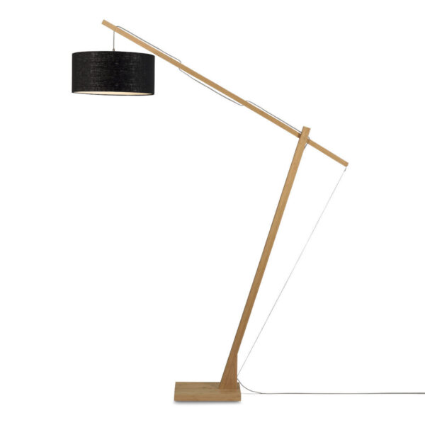 Bamboe vloerlamp zwarte kap GOOD&MOJO Montblanc