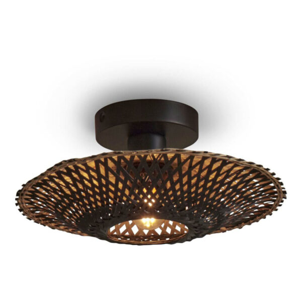 Plafondlamp ringvorm bamboe zwart XS GOOD&MOJO Kalimantan