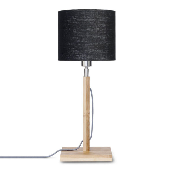 Bamboe linnen zwarte Scandinavische tafellamp GOOD&MOJO Fuji