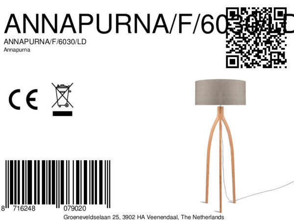 Loodgrijze vloerlamp kruk klein GOOD&MOJO Annapurna - Image 7