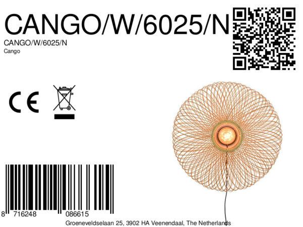 Naturel-zwarte bohemien bamboe wandlamp GOOD&MOJO Cango - Image 9
