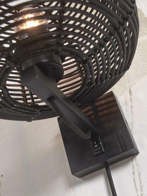 Zwarte bohemian wandlamp metaal rotan GOOD&MOJO Tanami - Image 4