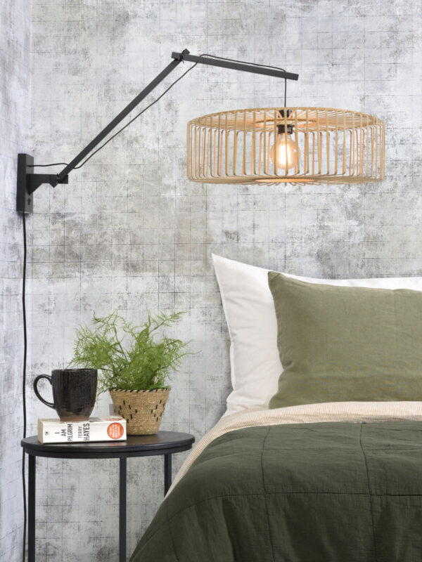 Zwart-naturel bohemian bamboe wandlamp GOOD&MOJO Bromo - Image 5