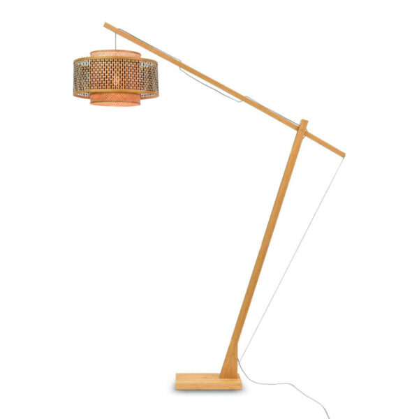 Naturel bamboe vloerlamp knikarm L GOOD&MOJO Bhutan