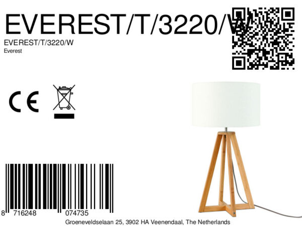 Witte tafellamp 3-hoek GOOD&MOJO Everest - Image 6