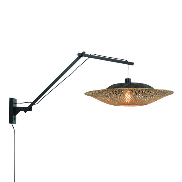 Naturel bamboe bohemian wandlamp zwart GOOD&MOJO Kalimantan