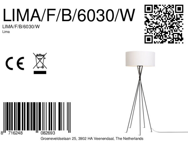 Witte 5-potige vloerlamp metaal/katoen It's About RoMi Lima - Image 7
