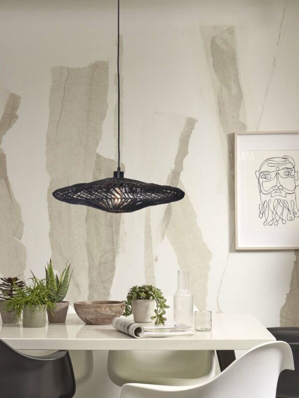 Hanglamp zwart metaal rotan hanglamp GOOD&MOJO Zanzibar - Image 2