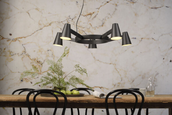 Ronde 5-lichts hanglamp zwart It's About RoMi Biarritz - Image 9