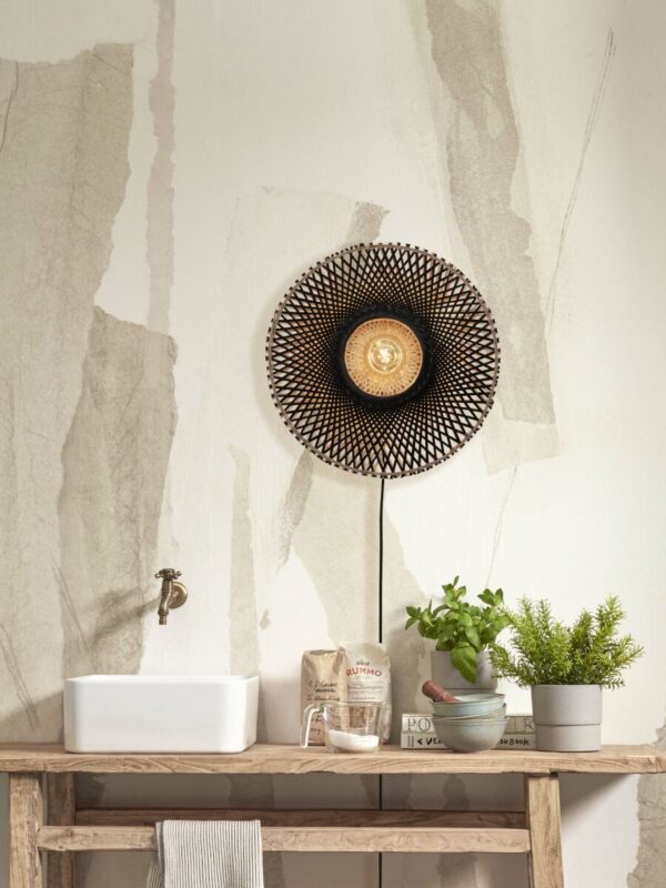 Bohemian bamboe wandlamp naturel/zwart S GOOD&MOJO Kalimantan - Image 11