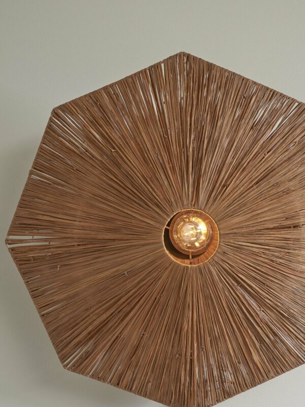 Achthoekige wandlamp bruin raffia L GOOD&MOJO Panama - Image 6
