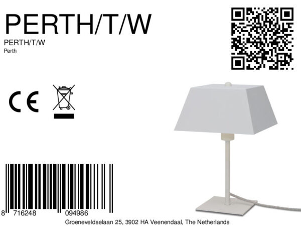 Witte vierkante retro tafellamp It's About RoMi Perth - Image 8