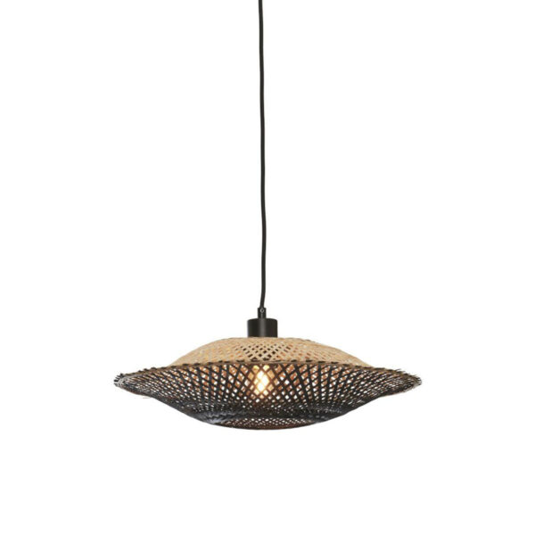 Hanglamp bamboe schotelvorm naturel/zwart S GOOD&MOJO Kalimantan