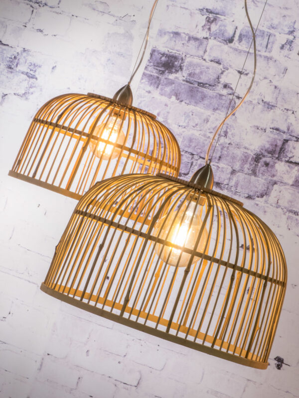 2-lichts hanglamp bamboe naturel/nikkel L GOOD&MOJO Borneo - Image 3