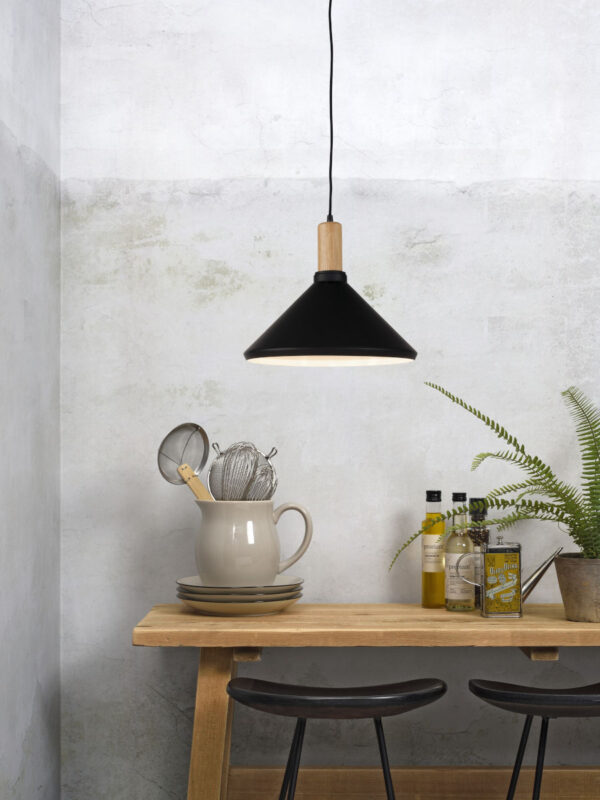 Naturel/zwarte hanglamp hout/metaal S It's About RoMi Melbourne - Image 2