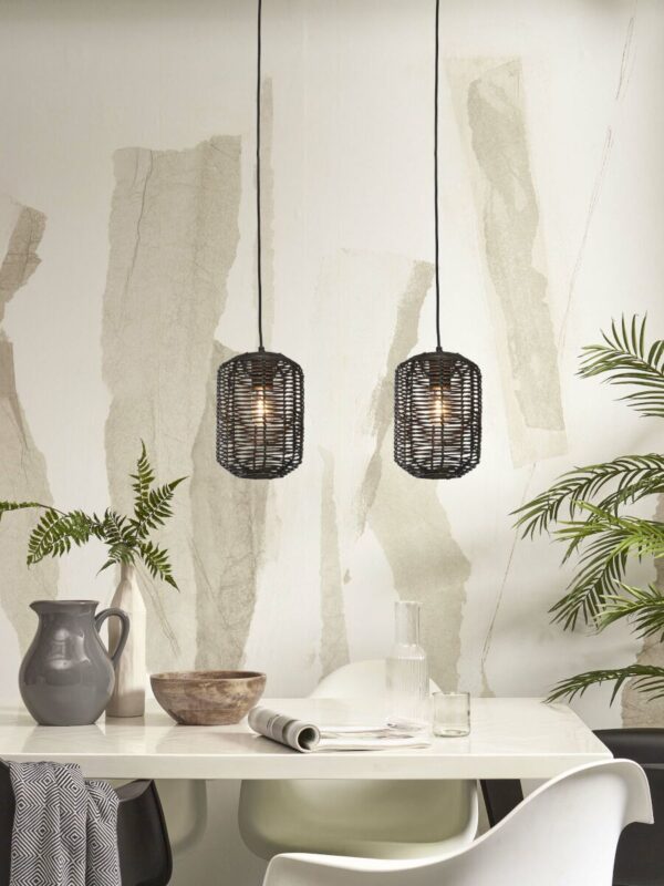 Zwart rotan bohemien hanglamp metaal GOOD&MOJO Tanami - Image 5