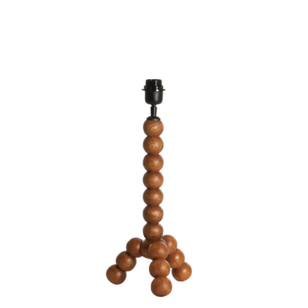 Lichtbruine houten bollen tafellamp Light & Living Veglio