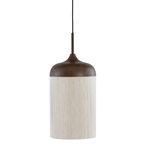 Bekervormige naturel/bruine katoendraad hanglamp Light & Living Dania