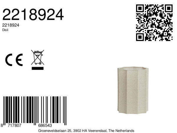 Beige hoge geplooide lampenkap Light & Living Disli - Image 2