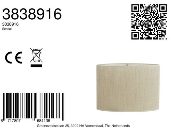 Lampenkap jute beige ovaal Light & Living Sendai - Image 2